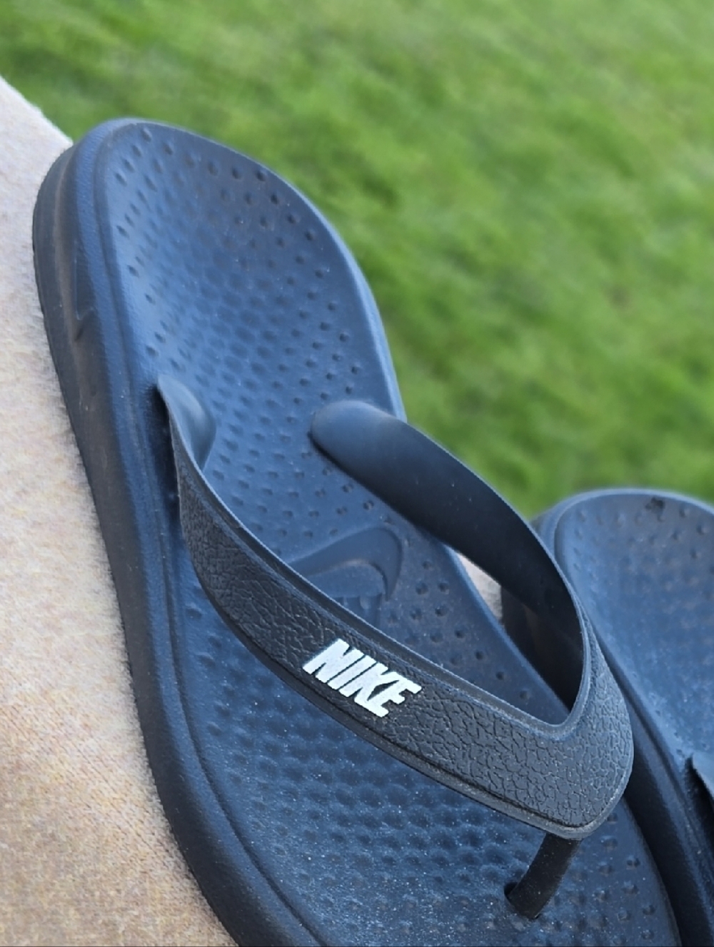 Nike Kids Black Logo Flip-Flop Sandals